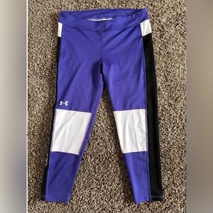 Purple and Black Athletic Under Amour Leggings